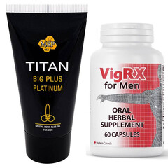 VigRX Pills for Enlargement and Erection 60 capsules + Titan gel for penis enlargement reviews and discounts sex shop
