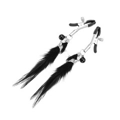 Nipple Clamps With Feathers Black reviews and discounts sex shop