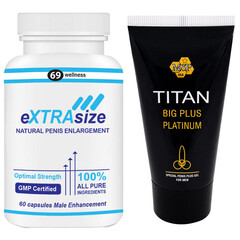 eXTRAsize Capsules + Titan Gel set for penis enlargement reviews and discounts sex shop