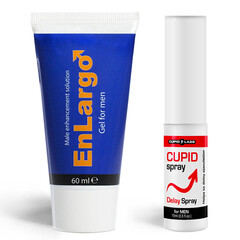 Cupid Delay spray 15ml + Enlargo penis enlargement gel 60ml reviews and discounts sex shop