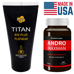 Titan & Andro Enlargement Set - Titan Gel and Andro Maxman Capsules for Penis Enlargement reviews and discounts sex shop