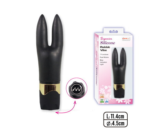 Vibrator Silicone Dual Black Rabbit reviews and discounts sex shop