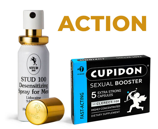 STUD 100 - Last Longer and Enjoy Intimate Moments + CUPIDON 5 herbal capsules for erections reviews and discounts sex shop
